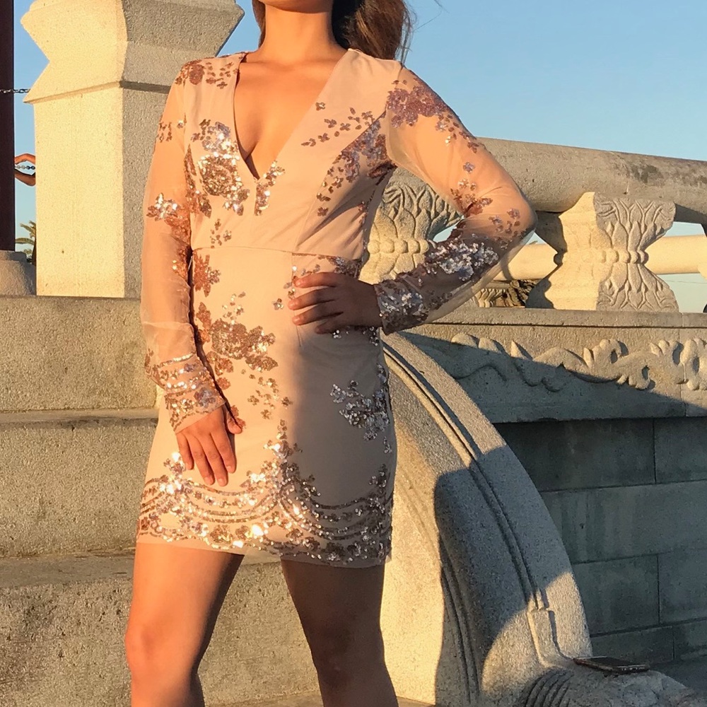 Shopwo rose gold homecoming dress